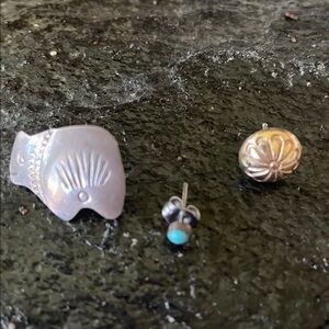 Native American 3 Solo Stud Vintage Earrings